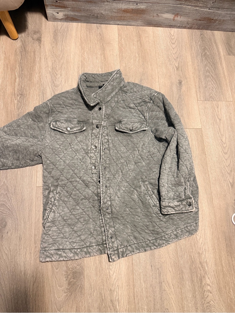 Jane and Delancey Quilted Field Jacket in Washed Gray